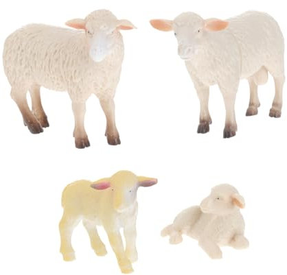 SAFIGLE 4 Stück Tiermodell Der Schaffamilie Autos Spielzeug Schaf Tiere Spielzeug Simulation Schafspielzeug Schafe Tiere Spielzeug Kuchen Verzieren Modelle Einstellen PVC Die Schafe Kind