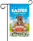 Ganshan Bi Gartenflagge mit Aufschrift Dog Happy Easter Spring Summer Welcome Pitbull, Red Nose Dog Drive a Car, Blumen, Ostereier, Hofflagge, Banner für den Außenbereich, doppelseitig, 31,8 x 45,7
