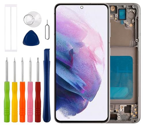 Duotipa [Ne Prend Pas en Charge Les Empreintes digitales Nouvel écran Tactile LCD TFT de Remplacement pour Galaxy S21 5G G991B 6,2 avec kit d'outils de réparation Technique - Noir.