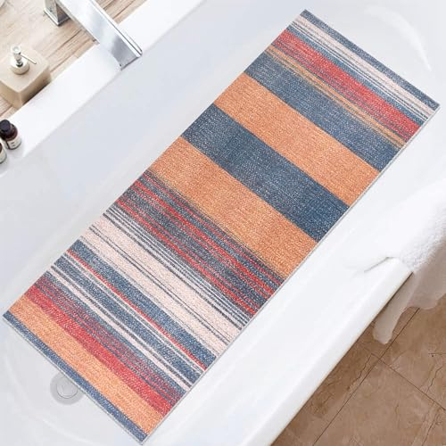 Badewannenmatte rutschfest Duschmatte 40x100 cm: Weich Komfort antirutschmatte badewanne mit Ablauflöchern, PVC-Luffa Massage Badematte für Badewanne,Dusch und Nassbereiche