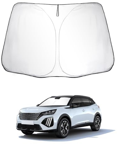 SKTU Parasol para Coche Compatible con Peugeot 2008 e-2008 P24 2020-2025 2026 Parasoles Coche Delantero Plegable con Protección UV
