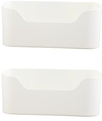 Thyonta 2 PCS Wall Kitchen Cabinet Door Storage Box - 23.4 * 10.8 * 6.8 cm Plastic Storage Baskets Self-Adhesive Fridge Mounted Storage Box for Kitchen Cabinet Bathroom Fridge Small Items Organiser