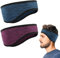flintronic Polaire Bandeau de Sport, 2 Pièces Hiver Sport Bandeau Cache Oreille, Femmes Hommes Thermique Extensible Cache-Oreilles, pour Sports, Yoga, Danse, Ski, Cyclisme (Marine + Bourgogne)