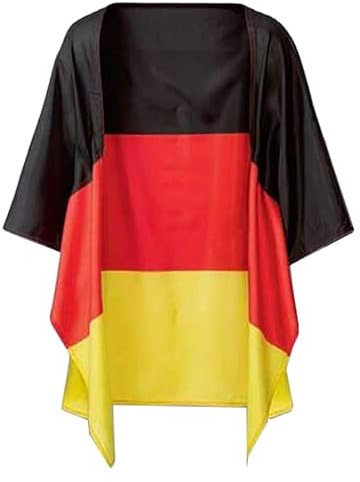Generisch Deutschland Fanartikel - Deutschland Flagge Poncho mit ärmeln Cape Fahne 90 x 150cm EM 2024 Schwarz Rot Gold Deutschlandfahne