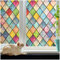 rabbitgoo Stained Glass Window Film Privacy Film for Glass Windows Static Cling, Rainbow Stickers UV Glare Blocking, Decorative Coverings Decals Lattice for Home, Multicolor, 60x400 cm