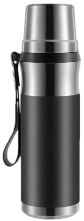 Mug Isotherme Gourde Gourde Isotherme Bouteille Isotherme Flasques Inox Sport Carafe Avec Infuseur Utilisation De La Voiture En Extérieur Par Hommes Femmes Cadeau (500ml,Black)