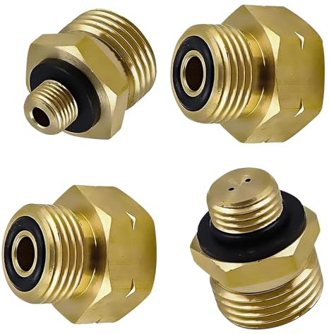 4 Stück Europa Füllset für Gasflasche, Gasflaschen Adapter-Set, Gasflaschenadapter Gasflaschen Adapter Set Europa Gasflaschen Adapter zum Befüllen Deutscher Gasflaschen im Ausland, Messing (Nr 1-4)