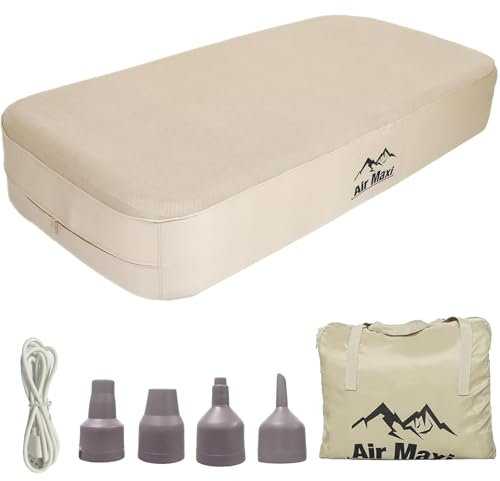 Zooma Matelas Gonflable, Lit Gonflable Double avec Pompe Électrique, Materasso Autogonfiante pour la Maison et Le Camping (196 x 90 x 35 cm)