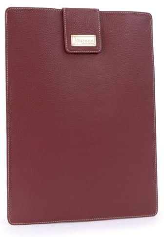 Catwalk Collection Handbags - Women's Leather Laptop Sleeve - Protective Laptop Case - Fits 15.6 Inch - Paige Large - Red
