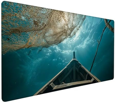 Gaming Tapis de Souris XXL 800 x 400 x 3 mm Grand Tapis de Souris Bleu Mouse Pad Mer Tapis Souris Résistant à l'eau Surface Lisse et Base en Caoutchouc Anti-dérapant, Decoration Chambre Gifts Z-123