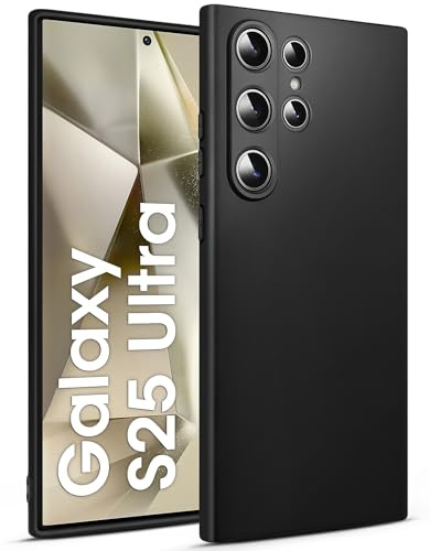 BENNALD Hülle für Samsung Galaxy S25 Ultra, Extrem Dünn Handyhülle Weiche TPU Stoßfest Kratzfest Schutzhülle Case, Matt Schwarz