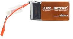 ISDT 7,4V Smart Lipo Akku 2S 900mAh 25C BattAir Rc Auto Batterie mit XT-60 Stecker Hobby Akkus mit Lipo-Tasche für RC Flugzeug Hubschrauber Plane Boot 1:10,Per Mobiltelefon Bedienbar(1PC)