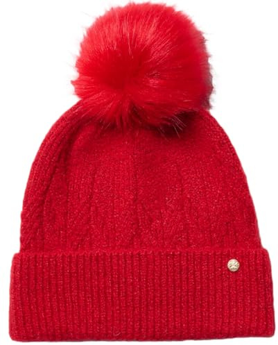 Failsworth Alice Beanie Bobble Hat in Red, Size: One Size