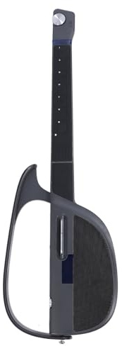Saitenlose Smart-Gitarre, Faltbare Reise-Gitarre, Akkordgenerator, Automatische Begleitgitarre für Ein-Mann-Band, für Erwachsene und Jugendliche (Schwarzgrau)
