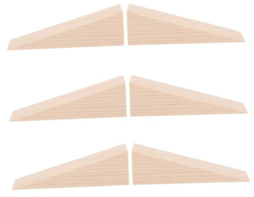 DIKACA Safety First: 6pcs Nonslip Wooden Door Wedge Stoppers Chevron Design for Home Office