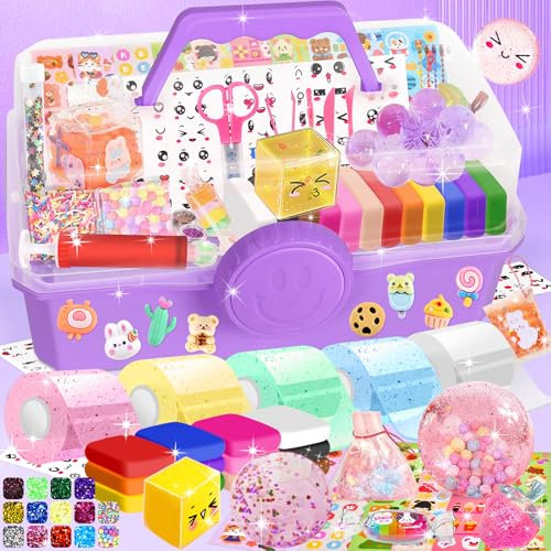 Herenear 64 Stücke Nano Tape Bubbles Set, Magie Nano Tape Set, Nano Doppelseitiges Klebeband, Blowing Bubble Tape mit Pailletten Aufkleber DIY Craft Decompression
