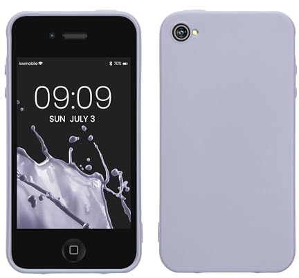 kwmobile Custodia Compatibile con Apple iPhone 4 / 4S Cover - Back Case per Smartphone in Silicone TPU - Protezione Gommata - lavanda pastello