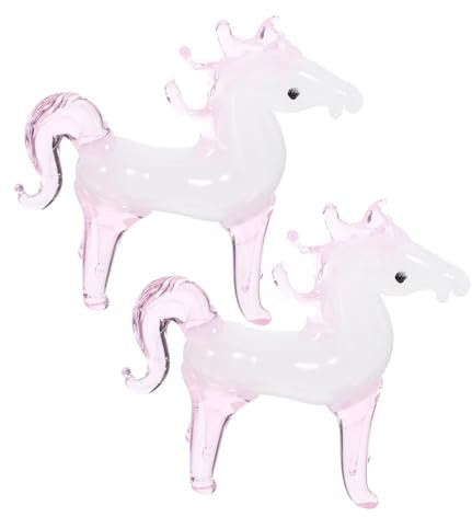 EXQUIMEUBLE 2stücke Mini-Glas-pferdefiguren Handgefertigte Pegasus-skulpturen Aus Hochwertigem Kristall Für Stilvolle Wohnraumdekoration Sammelornamente Für Tisch Und