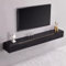 FPIGSHS Floating Tv unit Wall-mounted TV Cabinet Console, Floating Tv stand With 2 Drawer,wall Mounted Media Entertainment Center Wall Tv Unit,Multimedia Storage Shelves (Black, 140cm)