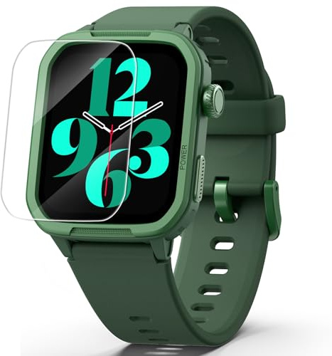 ModaWin Montre connectée pour Enfant, 1.5 Montre Podometre, 19+ Modes d'entrainement, fréquence Cardiaque, Suivi du Sommeil,Longue durée, Étanche, Cadeau pour Les Filles et Les garçons 6-15 (Vert)