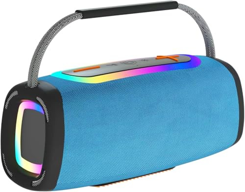 Matast Portable Bluetooth Speaker with 24W Stereo Sound, BassUp, BT5.3, 24-Hour Playtime, IP6 Waterproof Wireless Pairing Speaker with Built-In Mic, blue