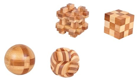 Toddmomy 4 Stück Teiliges Ming Lock Holzspielzeug Kreatives Entsperrspiel für Erwachsene Jahre Altes Luban Puzzle mit Glatter Oberfläche Fördert Gehirntraining und Eltern Junge