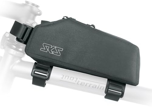 SKS GERMANY Race TOPTUBE Bag Oberrohrtasche für Fahrräder | Spritzwasserdichtes verschweißtes Material, kürzbare Klettstraps / Schraubadapter, reflektierende Elemente, Kabeldurchführung
