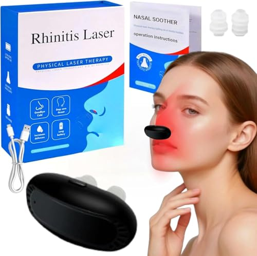 Nasenfrei Sinus Licht, 3 Modi Rotlicht Nasaltherapiegerät Instrument, Nasenrhinitis Therapiegerät USB Wiederaufladbar, Physiotherapie Nasenberuhigungsgerät zur Linderung von Nasenbeschwerden