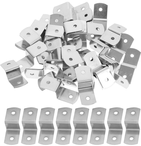 GRIRIW Clips de Fixation de Z en Métal pour Cadres et Toiles, Lot de 100, Installation Facile sur Bureaux et Guéridons, Support Solide pour Point de Croix