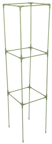 Gogogmee Quadratisches Fiberglas Rankgitter für Kletterpflanzen Stabiles Pflanzenstützgerüst 27X123cm Wetterbeständiger Tomatenkäfig und Gurken Spalier für Garten Balkon und Gewächshaus