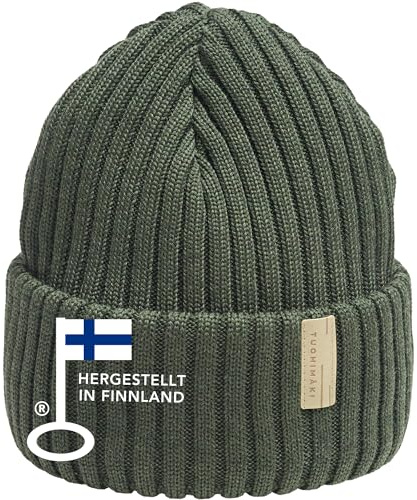 TUOHIMÄKI Merino Mütze aus 100% Merinowolle – Made in Finnland – Beanie Herren & Beanie Damen – Warme Wintermütze Herren – Weiche Strick Mützen Damen – Schwarze Premium Herren Mütze Winter, One Size