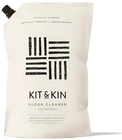 Kit & Kin Eco Floor Cleaner Concentrate 1L for Pet Safe for All Floor Types | Plant-based & Naturally Derived, Just 5-10ml per Use, Citrus, Made in UK