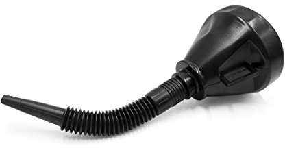 sourcing map Embudo de Combustible Agua de Aceite de Gasolina con Malla Plástico Negro para Moto Coche