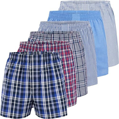 City Life 6er Pack Herren Boxershorts 100% Baumwolle - Atmungsaktive Webboxer, bequem & trocknergeeignet, S-4XL, Farbe:Mehrfarbig (Business Multicolour 1), Grösse:M