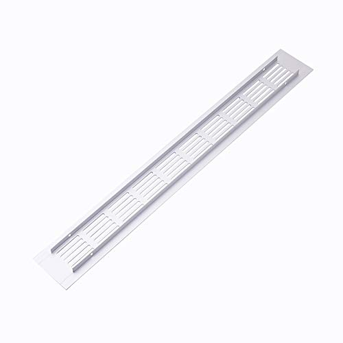 MroMax Rejilla de ventilación de 50 mm x 400 mm, rejilla de ventilación de aleación de aluminio, cubierta de parrilla para armario, fregadero, cocina, estufa, puerta de baño, aleación de aluminio,