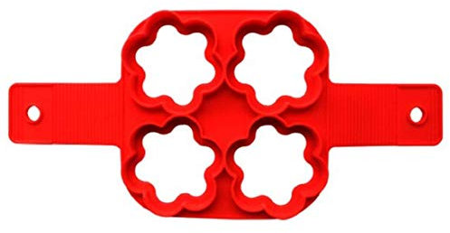 KIRALOVE Stampo Pancake Silicone 4 Buchi Fiore Lavabile Antiaderente Uova Fritte Torte Cucina Colore Random Accessorio Idea Regalo Originale