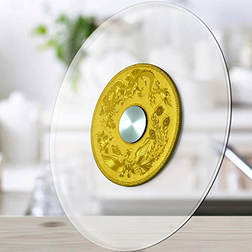 MANG Assiette De Service en Verre Trempé Plateau De Service Lazy Susan Plateau Tournant De Table À À 360 Degrés, 50-120 Cm, Rond