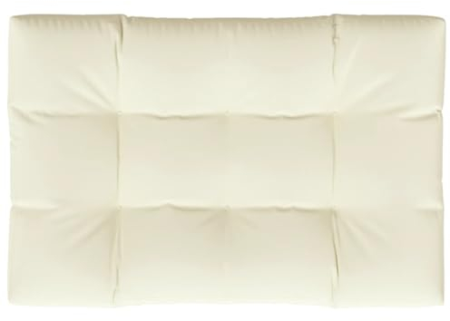 vidaXL Palettenkissen, Palettenauflage für Europaletten, Palettenpolster Palettensofa Outdoor Indoor, Sitzkissen, Creme 120x80x12cm Stoff