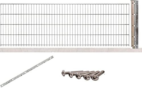 Doppelstabmattenzaun Zink konfigurieren sie den kompletten Zaun für ihr Bauvorhaben (Kurzpfosten mit Flachleiste, Höhe 1,23m)