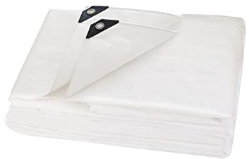 ANSIO Abdeckplane, 3m x 4 m / 10 Fuß x 13 Fuß, Plane Wasserdichtes Blatt, 260 g/m² - Weiß