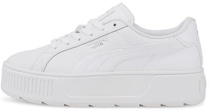 PUMA Damen Karmen L Sneakers, Puma White-Puma White-Puma Silver, 42.5 EU