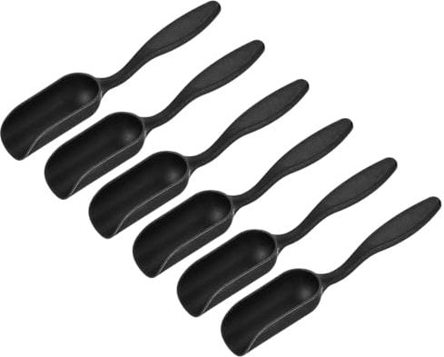 sourcing map 5.7 Inch Gardening Shovel Spoons 6 Pack Mini Soil Scoops Cultivation Transplanting Tools, Black