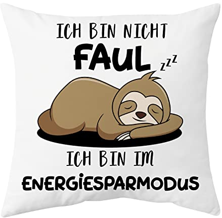 Shoppawhile Faultier Geschenk Faultier Kissenbezug 45×45 cm Lustige Geschenke für Frauen und Männer Weihnachten Geburtstag Witzige Geschenke für Freundin Faultier Kissenbezug