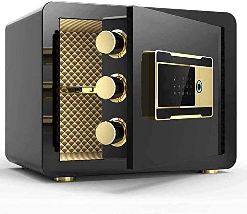 Small Safes for Home Personal Safe Cabinet Safes Fireproof Waterproof Lock Cabinets Gun Cash Strongbox Solid Steel Safety Lock Box Cash Box Security Box for Office Or Home Use Money