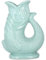 The Bubble Jug Carafe Glouglou en Forme de Poisson, Vase Pichet Vert Sauge Foncé, Très Grand Pichet 1,5 Litre, Pièce Décoration Maison en Céramique pour les Cocktails, l'Eau et le Gin