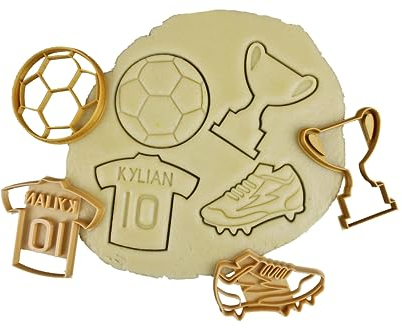 3DKOUPE - Emporte-pièces Football - Lot de 4 - Maillot, Ballon, Trophée, Crampons - Couleur au choix - Conçu et fabriqué en Europe