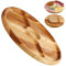 KADAX Plato Giratorio de Madera Natural, Diámetro 33,5 cm, Con Compartimentos para Servir Patatas Fritas, Salsas, Aperitivos y Carne (Madera de Fresno)