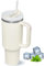 TUMBLERRY H2.0 Tumbler with Straw and Lid | 40oz-1200ml Stainless Steel Vacuum Insulated Cup with Handle | Travel Flask Car Coffee Mug for Hot and Cold Drinks (Cream)