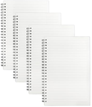 ZTVOWTO 4 StüCk Klarsichtumschlag Spiralblock A5, Kariert Notizbuch Liniert 160 Seiten/80 Blatt Kladde füR Schule Und BüRo