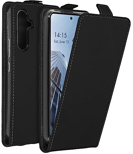 ACCEZZ Flipcase Hülle kompatibel mit Samsung Galaxy A54 (5G)– Flip Case Tasche – Handytasche zum Aufklappen in Schwarz [1 Kartenfach, Magnetverschluss, Premium Kunstleder]